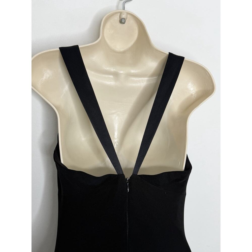 Sunning Vintage Laundry By Shelli Segal V Neck Neck Black Gown Size 4 - Picture 3 of 6